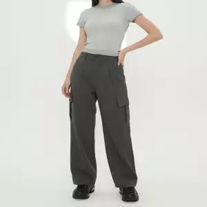 [라일리여성의류] Rly 3컬러 핀턱 뒷밴딩 2단 기장 카고바지 와이드