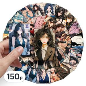 러블리 마켓 만화 소녀 스티커 대용량 다꾸 방수 예쁨