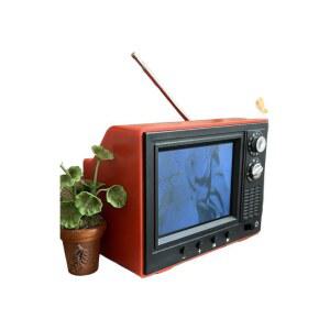 옛날티비 초미니브라운관티비 레트로 아날로그 8GB 휴대용 파타야레드