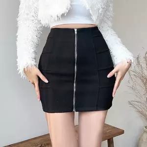 글램룩,섹시룩,파티룩,타이트핏빅토리아 앞지퍼 미니스커트 스판타이트핏 글램룩