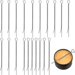 ArRerr 20팩 캔들 심지 홀더 클립 핀 4.7인치 향이 나는 센터링 장치 만들기용 그립 소이 왁스 멜터 천연