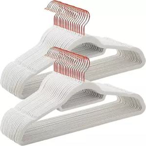 BGRQRIQ 그레이 벨벳 옷걸이 30팩 - 로즈 골드 후크 공간 절약 논슬립 코트 스웨터 재킷 드레스 셔츠 정장