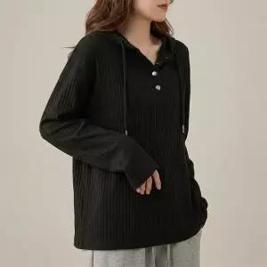 [다잇템] 여자 후디 환절기 빅사이즈 드로우코드 골지 티셔츠_24730663_588872