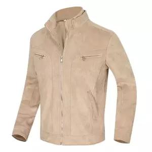 [디바옴므]가슴 지퍼포켓 스웨이드 트러커 집업 자켓 점퍼 차이나