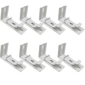 Rhixidenc 8 PCS 수직 블라인드 L 브래킷, 수직 블라인드 브래킷 클립 길이 3인치, 헤드레일 너비 1-1/2(38mm) 외부 장착(흰색)