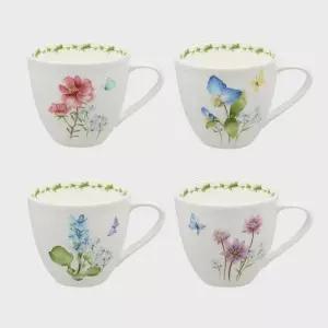 한국도자기 감성 머그컵 집들이 감사 선물 필드플라워1 4p 세트 MNS