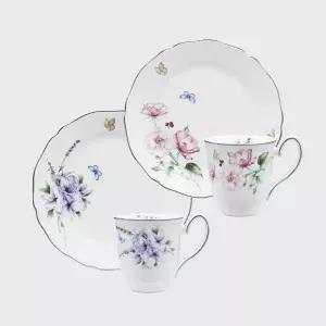 한국도자기 결혼 집들이 엄마 선물 엘리제 머그컵 접시 2인 세트 MNS