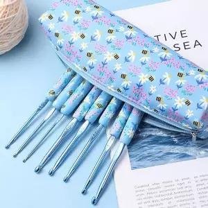 DIY 코바늘 세트 코바늘 12종 필통형 케이스 파우치 뜨개질 바늘