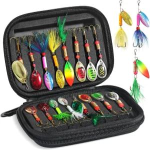 마우프리우 낚시 미끼 인라인 스피너 16개의 수탉 꼬리 트레블 초급 갈고리가 달린 송어 베이스 연어