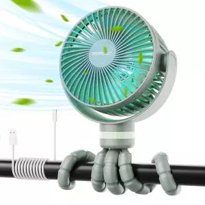 Momcozy 8000mAh 휴대용 유모차 팬 27시간 초장기 배터리 수명 탈착식 4단 360° 회전 LED 야간 조명 2가지