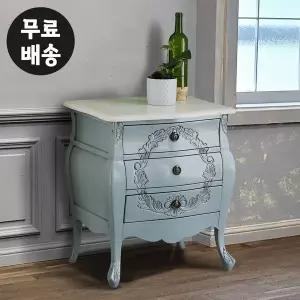 [벤티스가구]시에 마호가니 원목 협탁 엔틱 3단 서랍장 사이드 침대 침실 수납 협탁 쇼파 높은