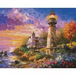 TBZ 해질녘 등대 (캔버스) 보석십자수 40x50 바다풍경보석십자수