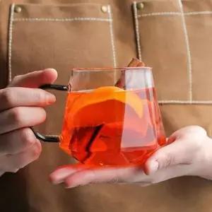 내열 유리 컵 홈카페 유리 컵 디자인 손잡이 예쁜 투명 주방 아이