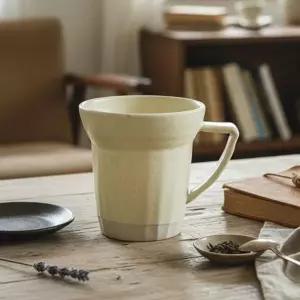 이천도자기 수공방 Y형 머그컵 옐로우 450ml 도자기 물컵 홈카페