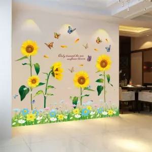 해바라기 포인트 스티커 시트지 인테리어 창문 데코 벽지
