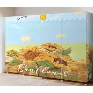 대형 접이식 옷장 이동식 철제 자취방 바퀴 침실 의류