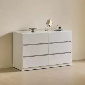 [라자가구] 비바 핸들리스 1200 6칸 와이드 서랍장 LPS104