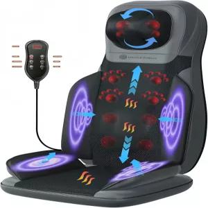 온열 풀백 시아츠 롤링 스트레스 해소를 위한 편안한 마사지 의자 패드 사무실 및 가정용 선물.블랙 무료