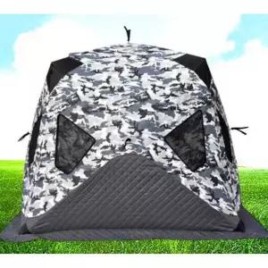 육각 빙어낚시 누빔 빙어텐트 보온 원터치 큐브텐트