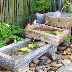 돌 여물통 분수 석재 돌어항 돌수반 가드닝 조경 돌연못