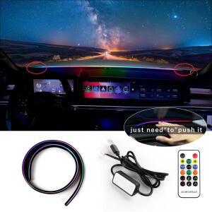 152cm 앞 유리 LED 주변 스트립 DIY 라이트 BMW Audi VW Dacia Duster 범용 RGB USB APP 제어 원격 심포니