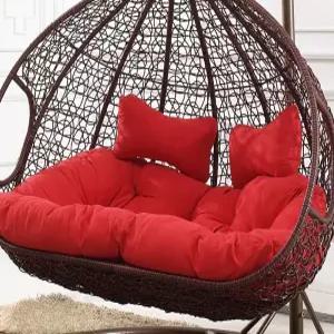 라탄 흔들그네의자 쿠션 야외 x 110cm 정원그네 흔들의자 방석 더블 노블퍼플 쿠션 140