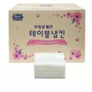 ( )대용량 냅킨 테이블 업소용 무지 기본 카페용품 식당 무형광테이블 70매X60밴드 4200매