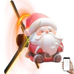 3D 홀로그램 소매 데코를 홈 4블레이드 45CM(17.7인치) HD 투명 위한 스피닝 프로젝터 디스플레이, 컴팩트 광고 팬, LED