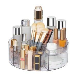 360 회전 포함 카운터, 캐비닛, 화장대, 오거나이저, LAZY 화장품 25.4CM(10인치) 메이크업 SUSAN 립스틱용 스킨케어, 욕실 홀더, 브러시, 칸막이 보관 스피닝 투명 턴테이블 6개