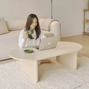 [아씨방]가구 메이 타원형 좌식 소파 테이블 1200