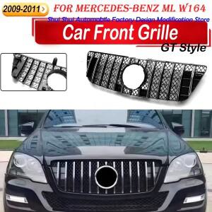 메르세데스-벤츠 ML W164 2009-2011용 프론트 후드 그릴 범퍼 메쉬 에어 벤트 커버 GT 스타일 바디 튜닝 액