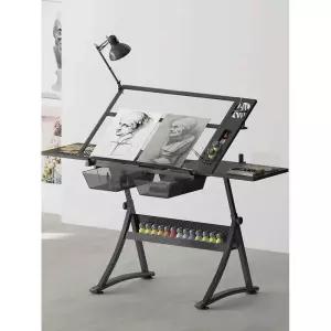 드로잉책상 플레이트 디자이너 페인팅 원목 화이트