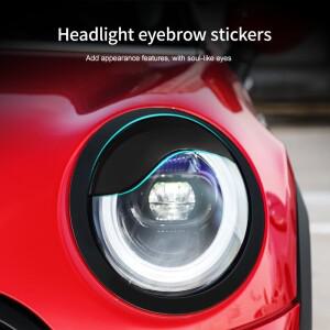 ABS 광택 및 매트 블랙 컬러 화난 눈꺼풀 미니 쿠퍼 F65 자동차 헤드 라이트 스티커