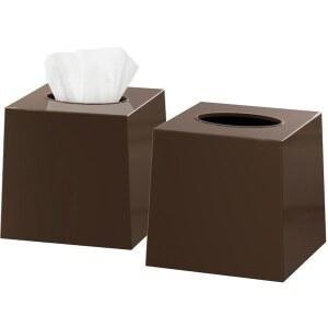 DW LLZA HOM 브라운 2개 적합 조리대, 모든 사무실 스퀘어 티슈 홀더 박스 장식에 큐브 침실 또는 커버 욕실 책상 플라스틱 세트 화장대 옷장, 디스펜서는 페이셜