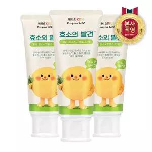 [엘지생활건강]페리오키즈 효소의 발견 고불소 치약 퓨어민트 80g x 3개