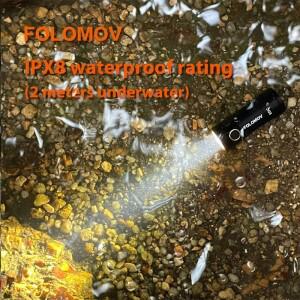 FOLOMOV EDC C2 Nicha E21A 600lm 마그네틱 테일 미니 손전등 충전식 14300 배터리 야외 8 가지 모드