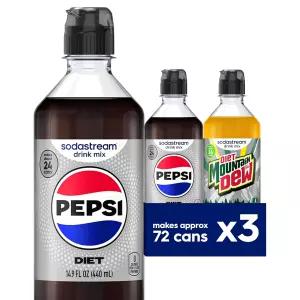 소다스트림 펩시 MTN 듀 버라이어티 팩 다이어트 뉴 푸어 보틀 440ml (3팩)