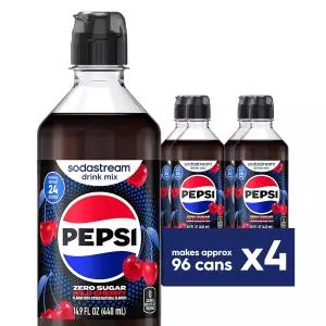 소다스트림 펩시 와일드 체리 제로 슈가 뉴 푸어 병 음료 믹스(440ml 4팩)