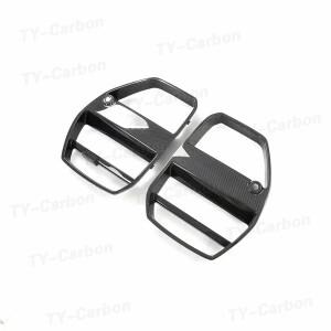 BMW용 드라이 탄소 섬유 프론트 범퍼 그릴, 에어 벤트 커버, 자동차 바디킷, 레이싱 V 스타일 FRP, G80 M3