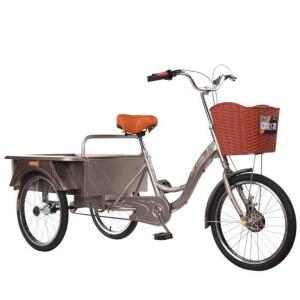 성인용 3륜 세발 레드 성인세발자전거 반려동물 24인치 308 뒷트렁크 기본형 자전거