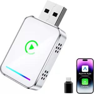 LENVA 2-in-1 무선 카플레이 및 안드로이드 오토 어댑터 (2025-2026 업그레이드) 플러그 앤 플레이 동글