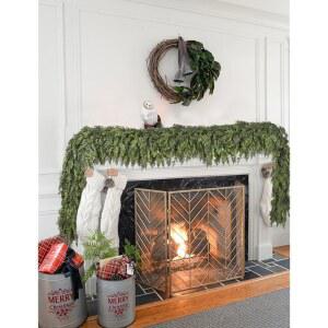 조이홈 6.5피트 시더 맨틀용 홀리데 소나무 인조 가든, 사이프러스 크리스마스 그리너리,