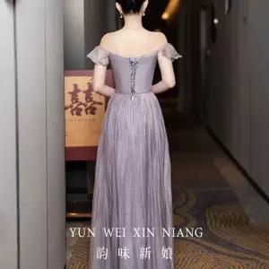 피로연 2부 라벤더 애프터 브라이덜 허리 이브닝 드레스