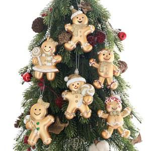 크리스마스 트리를 남성 5.0인치 6PCS 트리 위한 피규어 장식품 진저브레드 높이 걸이