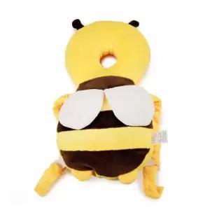 유아 머리보호 쿠션 등받이형 꿀벌 캐릭터 노란색 낙상방지 아기 보행연습