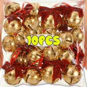 10PCS 크리스마스 벨벳 리본 펜던트 레드 징글벨 트리 그린 DIY