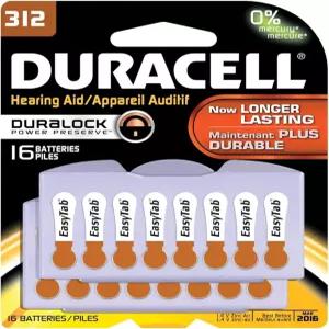 듀라셀 PGD DA312B16 보청기 배터리 아연 에어 312 사이즈(16팩)