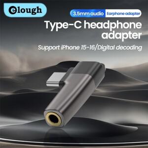 Elough Type-c ~ 3.5mm 이어폰 미니 소형 어댑터 오디오 iphone 호환 16 용 헤드폰 잭 변환기 samsung 호환