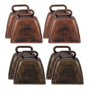 8개 미니 빈티지 청동 동물 파티 소리나는 장난감 공예품 소형 농장 웨딩 금속