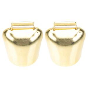 2PCS 빈티지 디자인 금속 암소 사운드 목걸이 장식품 애완 동물 부드러운